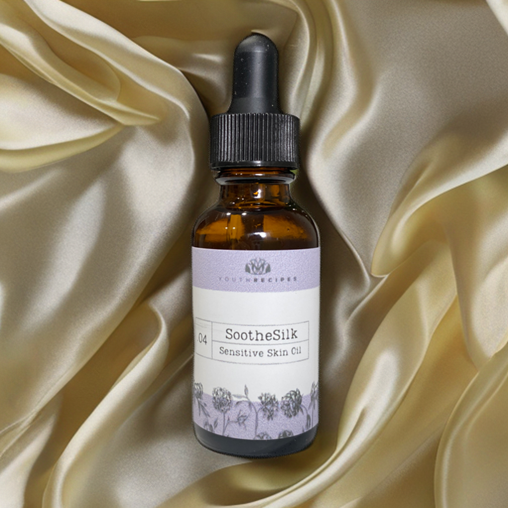Experience the calming benefits of SootheSilk Facial Oil, a gentle and nourishing blend crafted for hypersensitive skin. This exquisite blend features an Apricot Seed Oil base, infused with the power of Marshmallow Root, and Carrot Seed Oil. 
