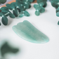Jade stone is a traditional choice for Gua Sha practice due to its healing potential. It's known as a tool of emotional healing, spiritual work, and connecting with higher realms. Jade helps with courage, self-confidence, and self-acceptance.