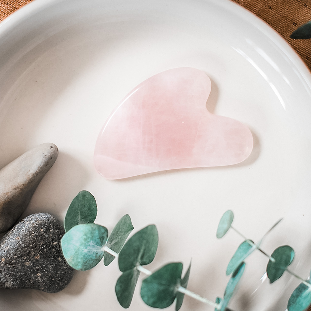 Rose Quartz is a stone of love and feminine energy. It helps to soften and open up the guarded heart. It is also known to release impurities from the soft tissue. This traditional Gua Sha shape is great for beginners and advanced users alike.  Facial Gua Sha is a gentle technique for delicate areas of the face. 